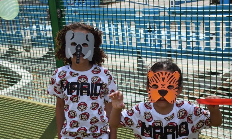 Children in animal masks
