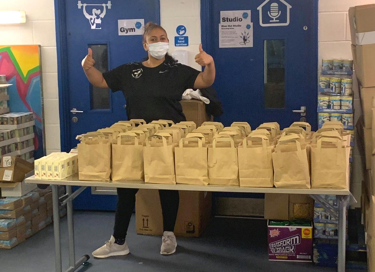 Food parcels for distribution during the pandemic