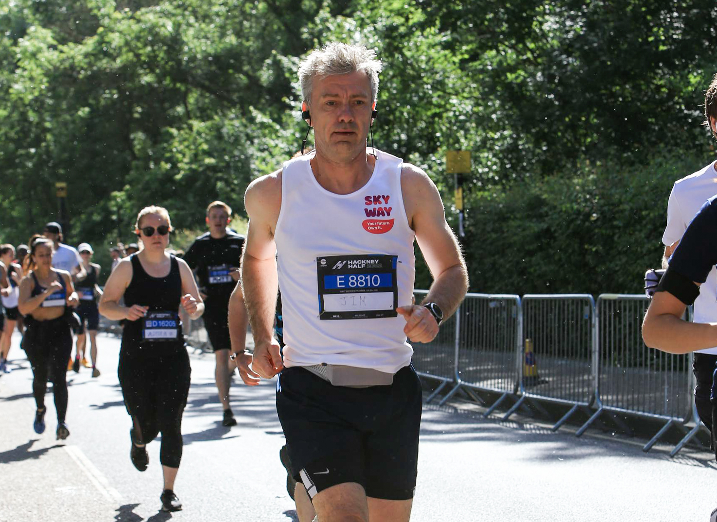 One of our runners, Jim, in the Hackney Half 2022