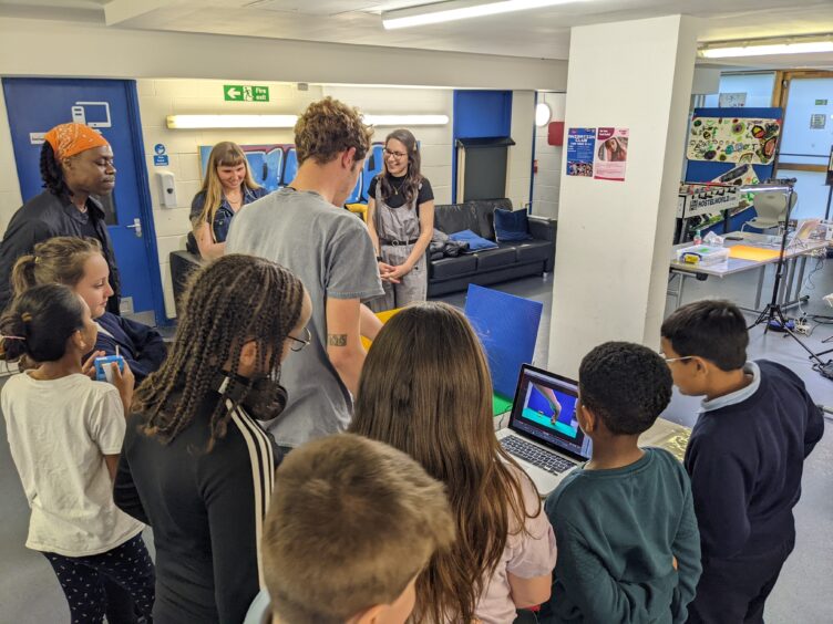 Ben from Chocolate Films showing our 8-14 group how to make stop motion animations